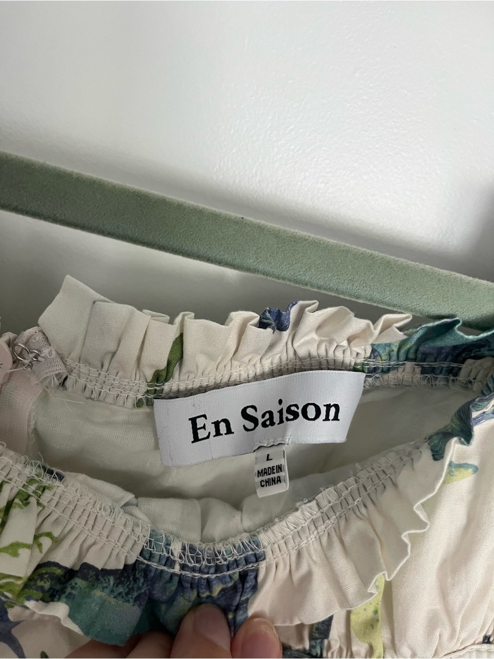 En Saison Cream A-Line Skirt with Blue and Green Sea Life Print - Picture 3 of 5